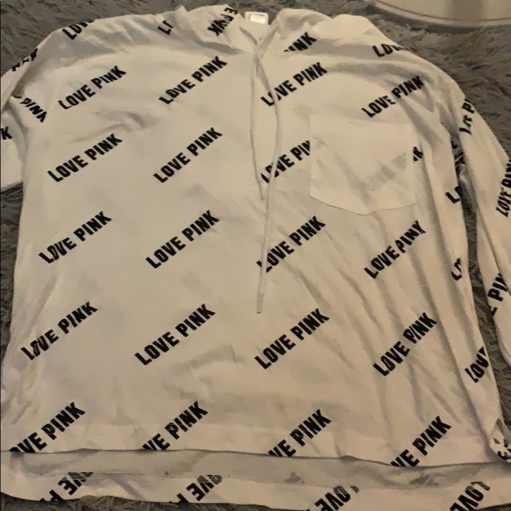 PINK Drawstring and Pocket Hoodie